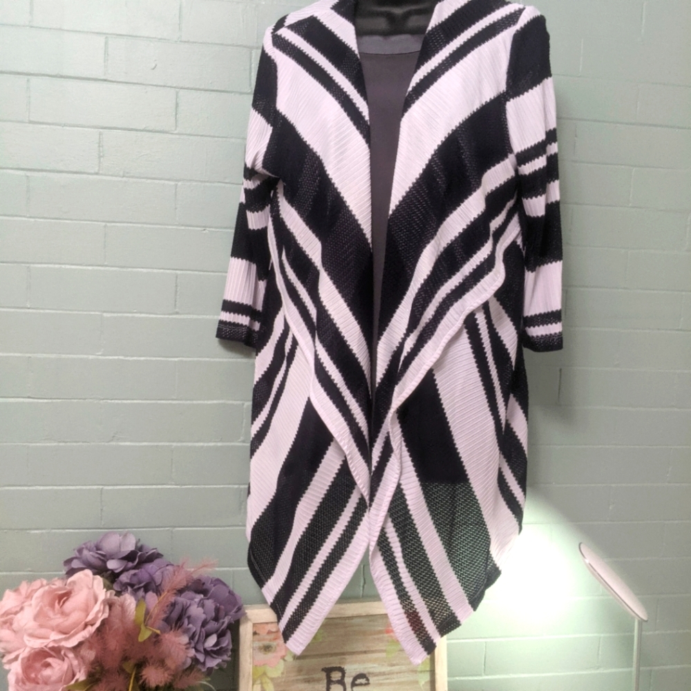 Blue and white waterfall NWT chicos cardigan